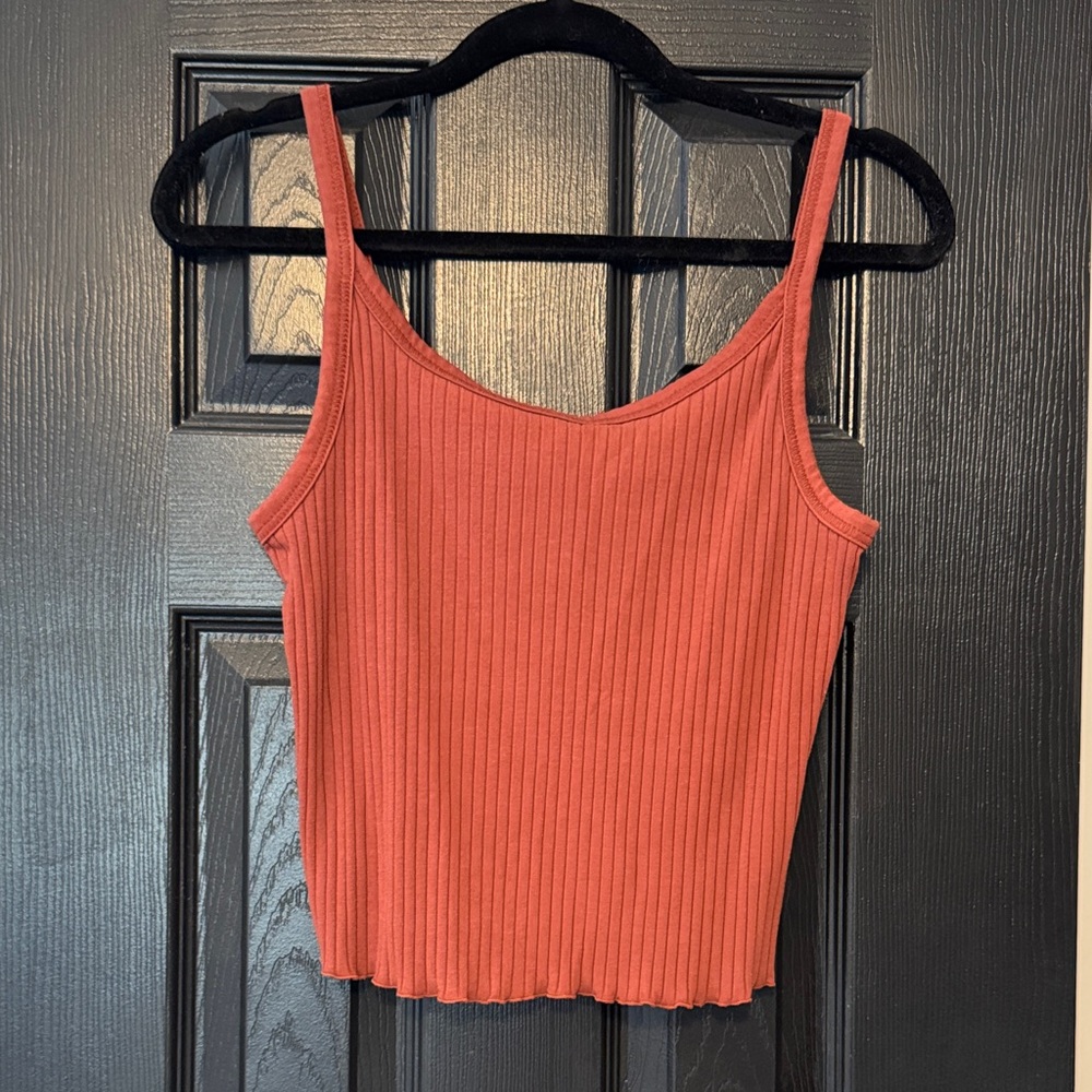 Old Navy Ribbed Burnt Orange/Red Spaghetti Strap Tank